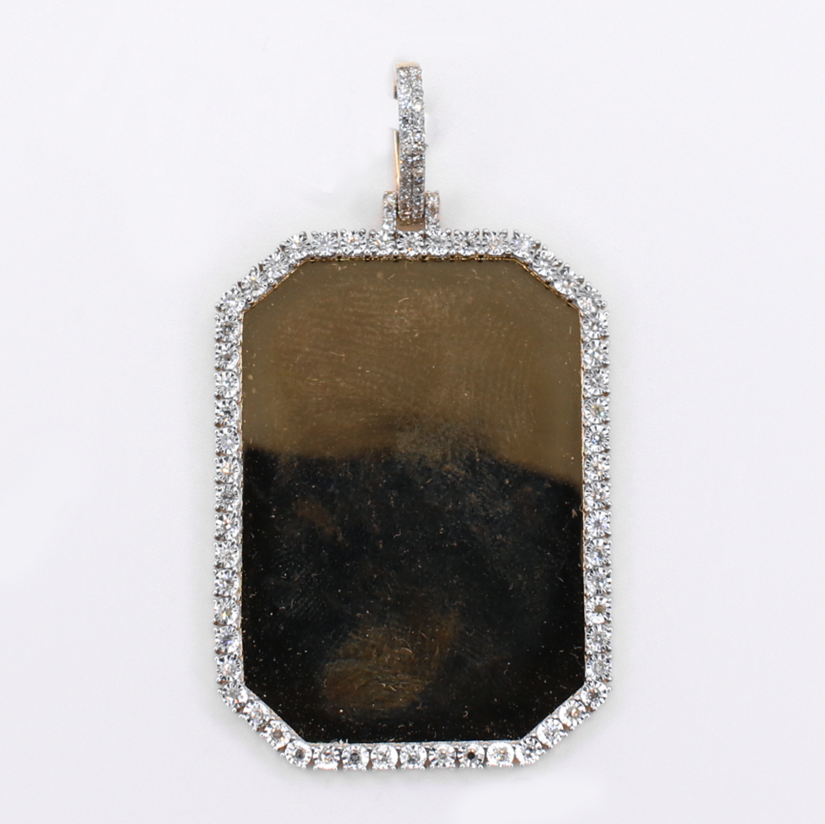 10k Gold Diamond Dog Tag Picture Pendant - 60669