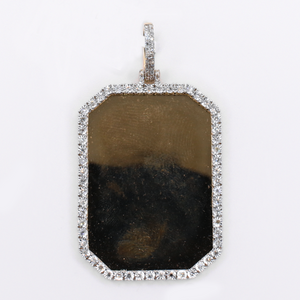 10k Gold Diamond Dog Tag Picture Pendant - 60669