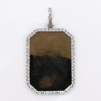 10k Gold Diamond Dog Tag Picture Pendant - 60669