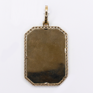 10k Gold Diamond Dog Tag Picture Pendant - 60669