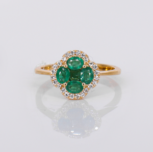 18k Solid Gold Diamond & Ruby Ring - 30370