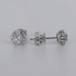 14k Solid Gold 6mm VVS Lab Diamond Flower Pushback Earrings - 50352