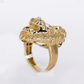 10k Solid Gold Diamond Lion Men's Ring - 30347