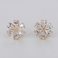 14k Solid Gold VVS Lab Diamond 12mm Flower Earrings - 50345