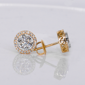 14k Solid Gold 10mm VS Diamond Earrings - 50325