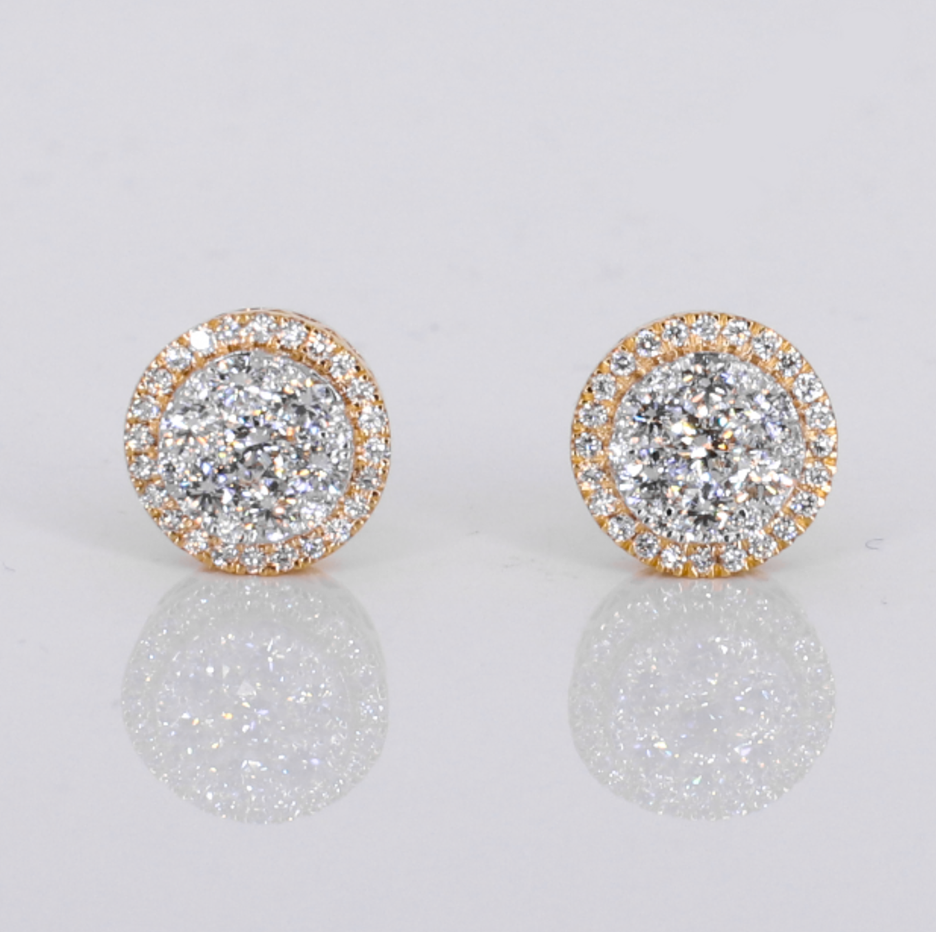 14k Solid Gold 10mm VS Diamond Earrings - 50325