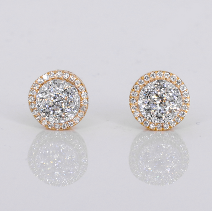 14k Solid Gold 10mm VS Diamond Earrings - 50325