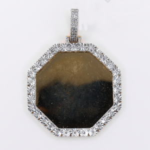 10k Gold Diamond Octagon Picture Pendant - 60668