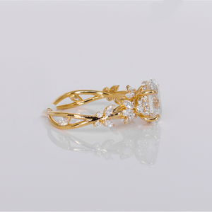 14k Solid Gold Lab Diamond Oval Cut Engagement Ring - 30364