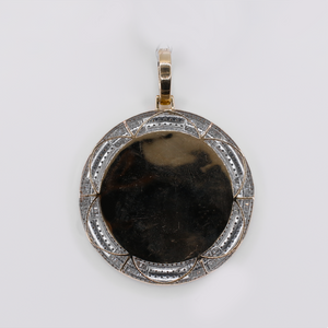 10k Solid Gold Double Row Diamond Baguette Picture Pendant - 60572