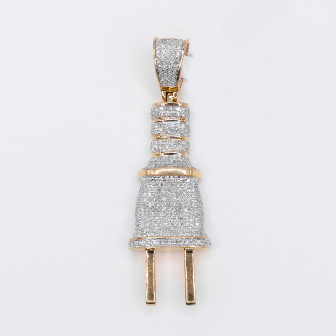 10k Gold Diamond Plug Pendant - 60633