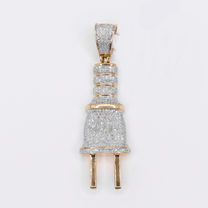 10k Gold Diamond Plug Pendant - 60633