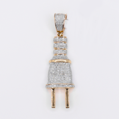 10k Gold Diamond Plug Pendant - 60633