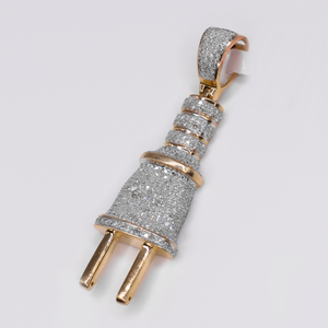 10k Gold Diamond Plug Pendant - 60633