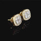 14k Solid Gold 11mm VS1 Diamond XL Square Earrings - 50170