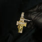 10k Gold Diamond 2.25" 3D Jesus Head Cross Pendant - 60410