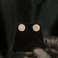 14k Solid Gold 11mm Lab Diamond Cluster Earrings - 50319