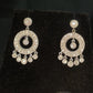 18k Solid Gold Diamond Circular Chandelier Drop Earrings - 50136