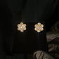 14k Solid Gold 13mm Lab Diamond Sun Flower Earrings - 50314