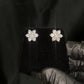 14k Solid Gold 14mm Lab Diamond Flower Earrings - 50332