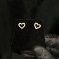 14k Solid Gold Lab Diamond Heart Earrings -50290