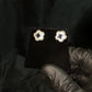 18k Solid Gold Cubed Diamond Flower Earrings - 50139