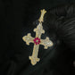10k Solid Gold VVS/VS1 Diamond 4" Venetian Cross Pendant - 60447