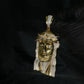 10k Solid Gold Diamond Jesus Head - 60589