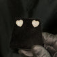 10k Solid Gold Diamond Heart Dome Earrings - 50296