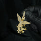 10k Solid Gold Diamond Large St. Michael Pendant - 60617