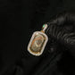 14k Gold Diamond Dog Tag Pendant - 60625