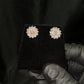 14k Solid Gold 12.5mm Lab Diamond Sunflare Earrings - 50309