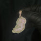 10k Gold Lab Diamond Custom 3 Pendant - 60647