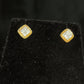 14k Solid Gold 8mm Diamond Square Earrings - 50303
