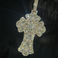 10k Gold Lab Diamond Cross Pendant - 60641