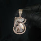 10k Solid Gold Lab Diamond Custom 5 Pendant - 60646