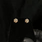 14k Solid Gold Lab Diamond 8.5mm 3D Flower Pave Earrings - 50274