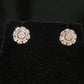 14k Solid Gold Diamond 9mm Flower Cluster Earrings - 50336
