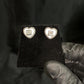 18k Solid Gold Cubed Diamond Heart Earrings - 50138