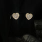 10k Solid Gold 12mm Lab Diamond Heart Earrings - 50333