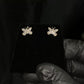 14k Solid Gold VVS Lab Diamond 10mm Butterfly Earrings - 50342