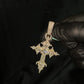 10k Gold Lab Diamond Cathedral Cross Pendant - 60613