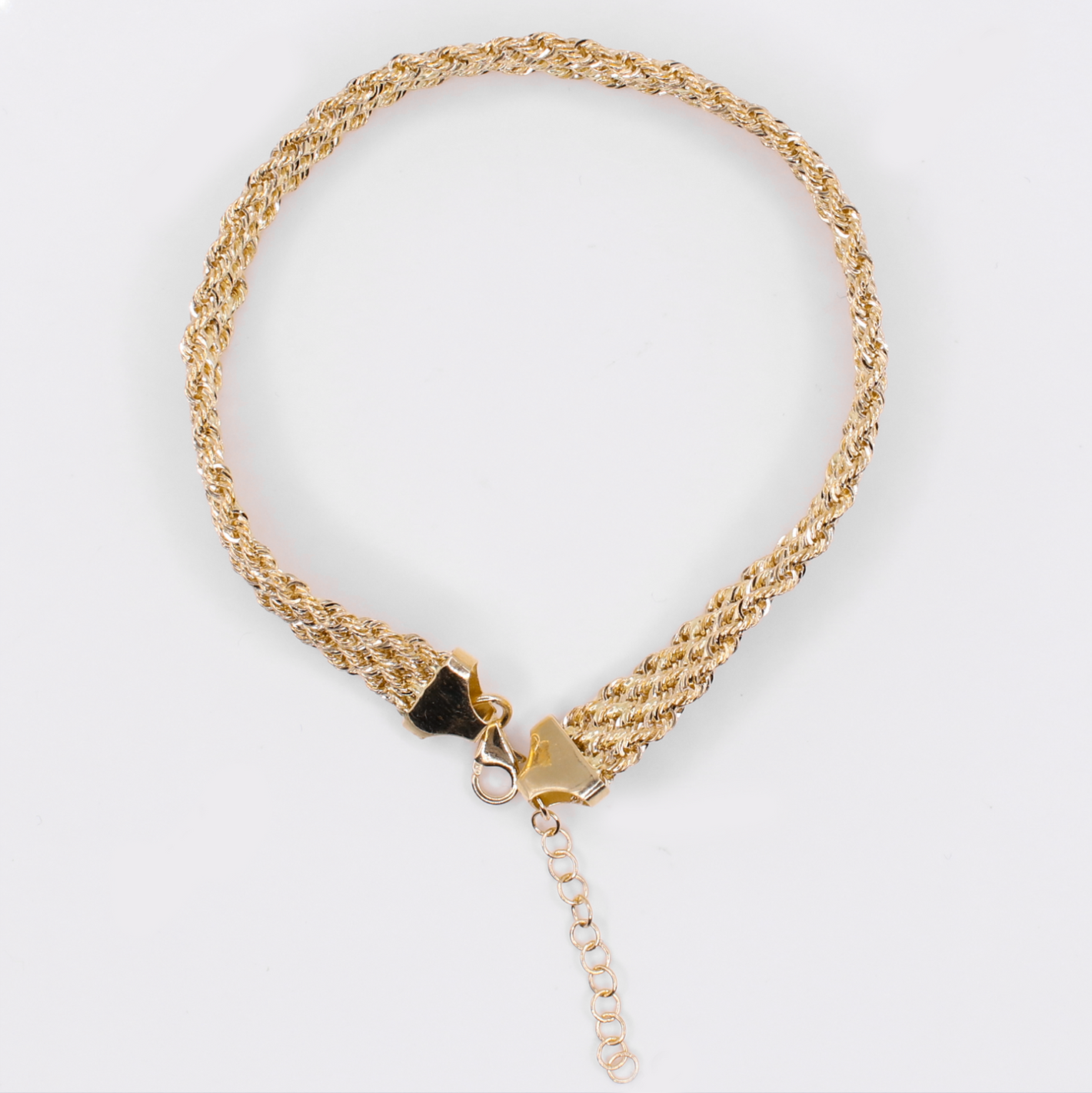 18k Solid Gold Quad Rope Bracelet - 20218