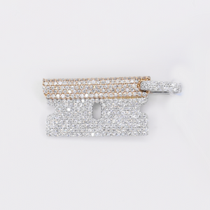 14k Solid Gold Diamond Razor Pendant - 60601