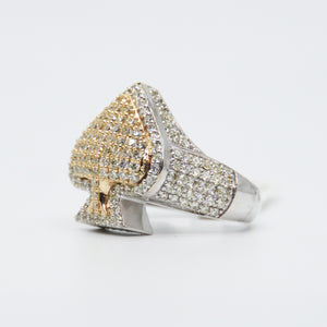 14k Solid Gold VS1 Custom Diamond Spade Ring