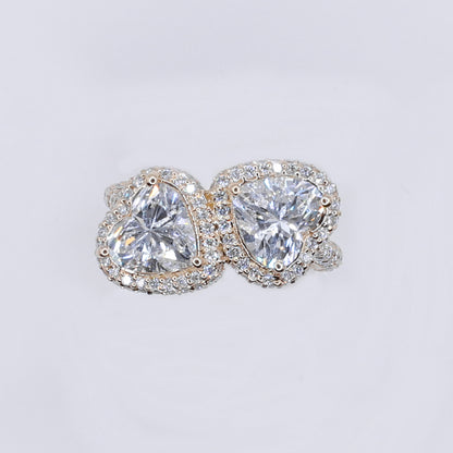 14k Solid Gold Lab Diamond Heart Brilliant Ring - 30341