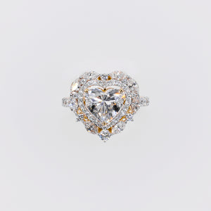 14k Solid Gold Diamond Heart Engagement Ring - 30326