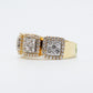 14k Solid Gold VS1 Diamond Square Cluster Band - 30101