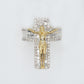 10k Solid Gold VS1 Diamond XL Jesus Cross Ring