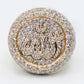 14k Solid Gold VS1 Diamond XL Allah Ring